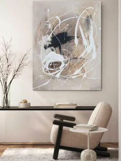 Handbeschilderde canvasdoek Cream^Agave Online