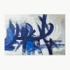 Handbeschilderde canvasdoek Blue Stroke^Agave Outlet