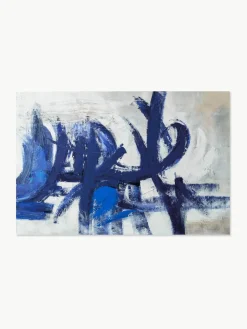 Handbeschilderde canvasdoek Blue Stroke^Agave Outlet