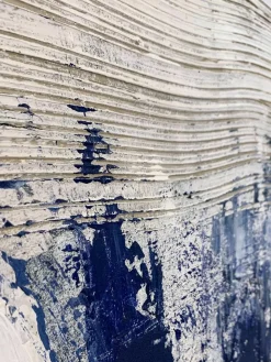 Handbeschilderde canvasdoek Blue Stroke^Agave Outlet