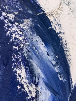 Handbeschilderde canvasdoek Blue Stroke^Agave Outlet