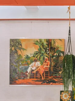 Handbeschilderde canvasdoek Higher met houten frame^HKLIVING Best