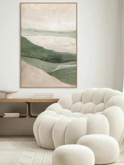 Handbeschilderde canvasdoek Green Field met houten lijst^Malerifabrikken Clearance