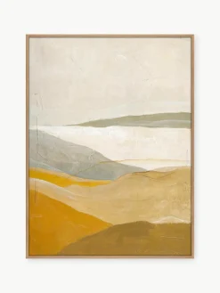 Handbeschilderde canvasdoek Yellow Field met houten lijst^Malerifabrikken Online
