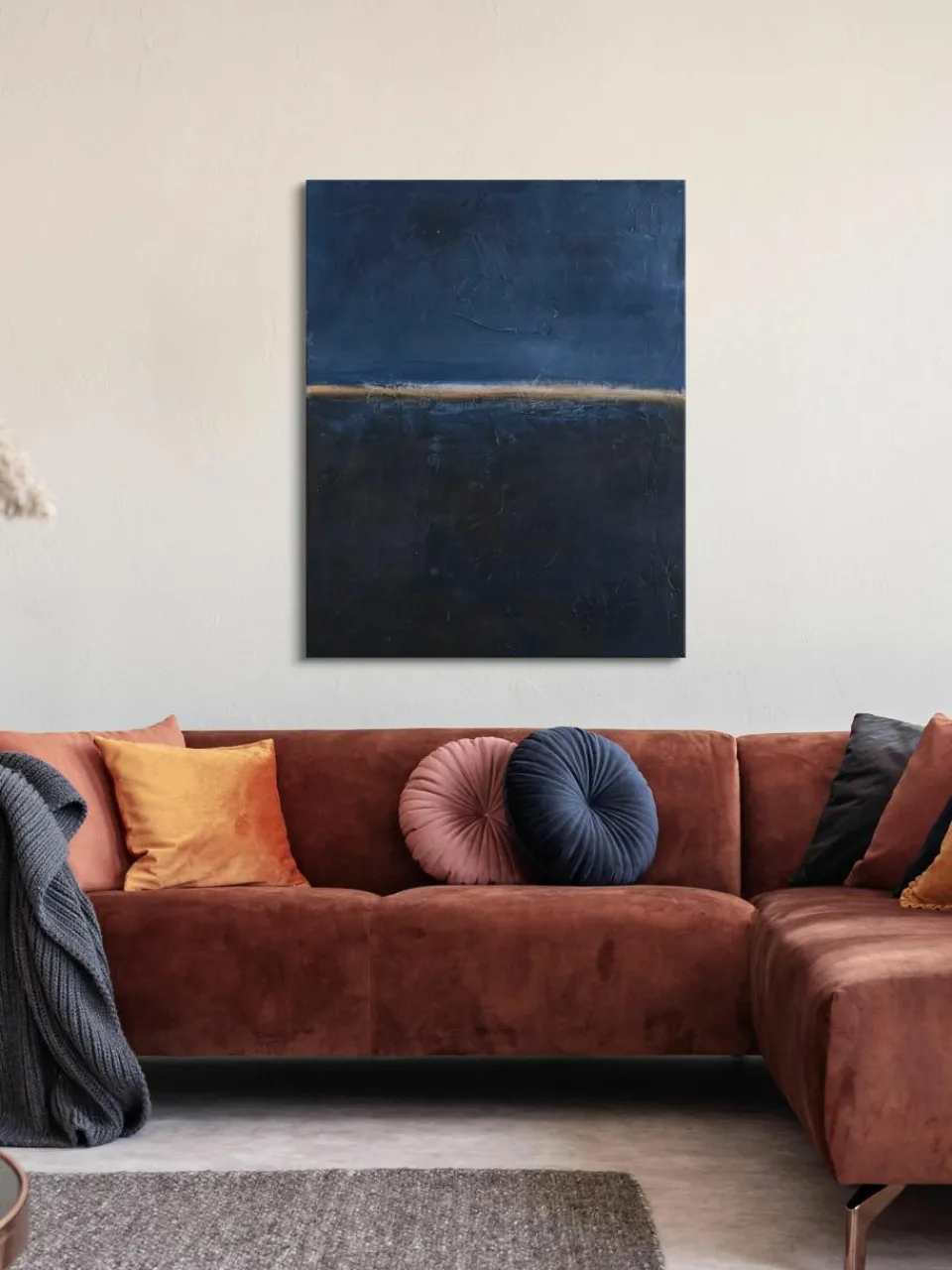 Handbeschilderde canvasdoek Edge Blue^Malerifabrikken Fashion