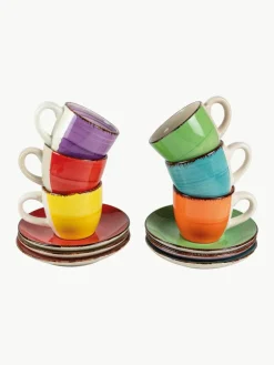 Handbeschilderde espresso kopjes Baita met schoteltjes, 6-delig^Villa D'Este Home Tivoli Sale