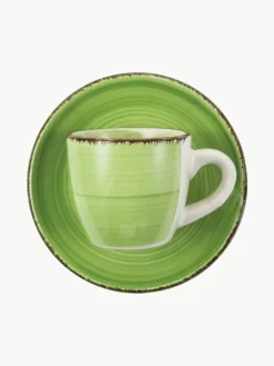 Handbeschilderde espresso kopjes Baita met schoteltjes, 6-delig^Villa D'Este Home Tivoli Sale