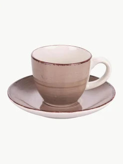Handbeschilderde espresso kopjes Baita met schoteltjes, 6-delig^Villa D'Este Home Tivoli Hot