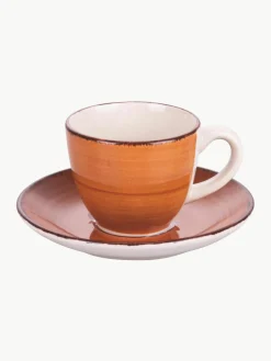 Handbeschilderde espresso kopjes Baita met schoteltjes, 6-delig^Villa D'Este Home Tivoli Hot