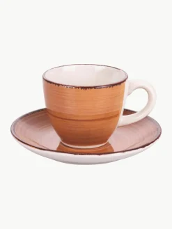 Handbeschilderde espresso kopjes Baita met schoteltjes, 6-delig^Villa D'Este Home Tivoli Hot