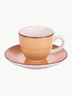 Handbeschilderde espresso kopjes Baita met schoteltjes, 6-delig^Villa D'Este Home Tivoli Hot