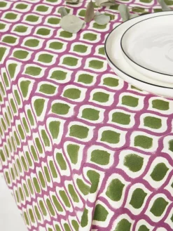 Handbeschilderde katoenen tafelkleed Azra^Westwing Sale