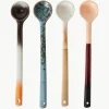 Handbeschilderde keramische lepel 70's met reactief glazuur, set van 2^HKLIVING Discount