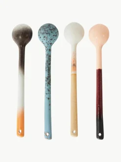 Handbeschilderde keramische lepel 70's met reactief glazuur, set van 2^HKLIVING Discount
