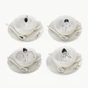 Handbeschilderde koffiekopjes Undressed met schoteltjes en lepels, set van 4^Pols Potten Best