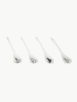 Handbeschilderde koffiekopjes Undressed met schoteltjes en lepels, set van 4^Pols Potten Best