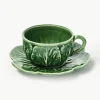 Handbeschilderde kopjes Cabbage met schoteltjes, 4 stuks^BORDALLO PINHEIRO Clearance