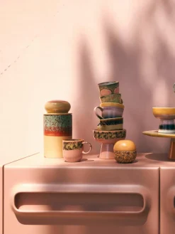 Handbeschilderde opbergpot 70's^HKLIVING Fashion
