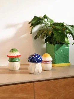 Handbeschilderde opbergpot Magic Mushroom van dolomiet^&k Amsterdam Clearance