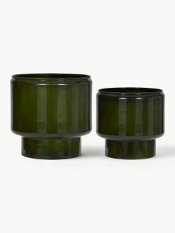 Handbeschilderde plantenbakken Oasis, set van 2^House Doctor Discount