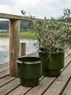 Handbeschilderde plantenbakken Oasis, set van 2^House Doctor Discount