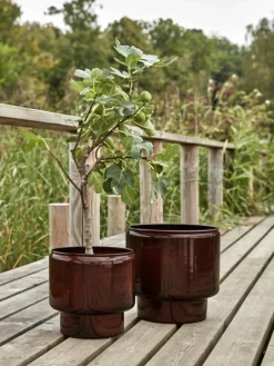 Handbeschilderde plantenbakken Oasis, set van 2^House Doctor Outlet