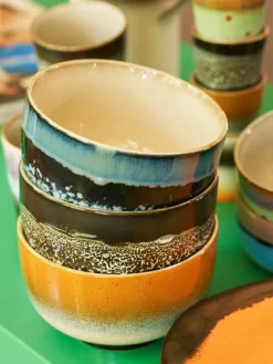 Handbeschilderde schalen 70's van keramiek, 4-delig^HKLIVING Outlet