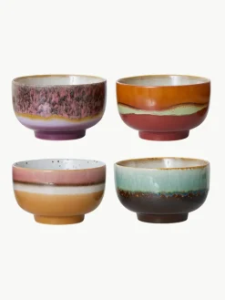 Handbeschilderde schalen 70's van keramiek, 4-delig^HKLIVING Discount