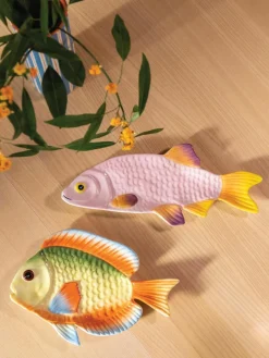 Handbeschilderde serveerplateau Fish van dolomiet^&k Amsterdam Clearance