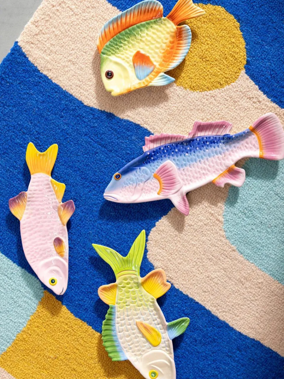 Handbeschilderde serveerplateau Fish van dolomiet^&k Amsterdam Clearance