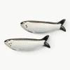 Handbeschilderde zout- & peperstrooier Sardine van dolomiet, 2-delig^&k Amsterdam Hot