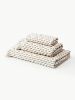 Handdoekenset Juniper met hoog-laag structuur, in verschillende setgroottes^Westwing Collection Outlet