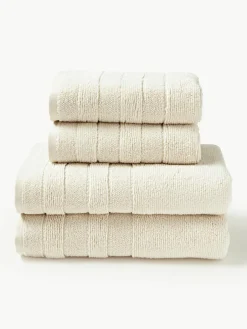 Handdoekenset Luxe met gestreepte rand, in verschillende setgroottes^Westwing Collection Hot