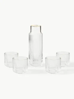 Handgeblazen Aleo waterkaraf met waterglazen, set van 5^Westwing Collection Discount