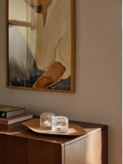 Handgeblazen theelichthouders Dylla met luchtbelletjes, set van 2^Westwing Collection Outlet