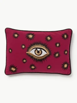 Handgeborduurde katoenen kussenhoes Eye^Westwing Sale