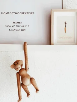 Handgemaakt decoratief object Monkey van teakhout, H 10 cm^KAY BOJESEN Sale