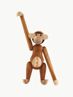 Handgemaakt decoratief object Monkey van teakhout, H 19 cm^KAY BOJESEN Hot
