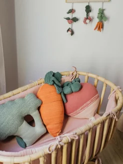 Handgemaakt katoenen knuffelkussen Cathy de Wortel^Lorena Canals New