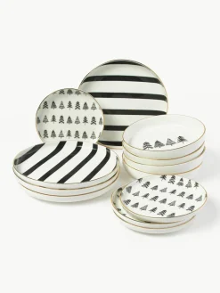 Handgemaakt porseleinen servies Lumi, 4 personen (12-delig)^Westwing Collection New