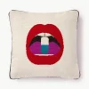 Handgemaakt wollen sierkussen Full Dose met lippenmotief^Jonathan Adler Online