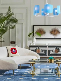 Handgemaakt wollen sierkussen Full Dose met lippenmotief^Jonathan Adler Online
