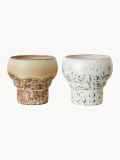 Handgemaakte bekers 70's van keramiek, set van 2^HKLIVING New