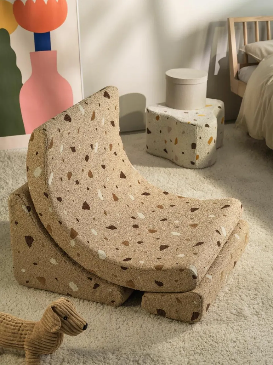 Handgemaakte bouclé kinderfauteuil Moon^Wigiwama Hot
