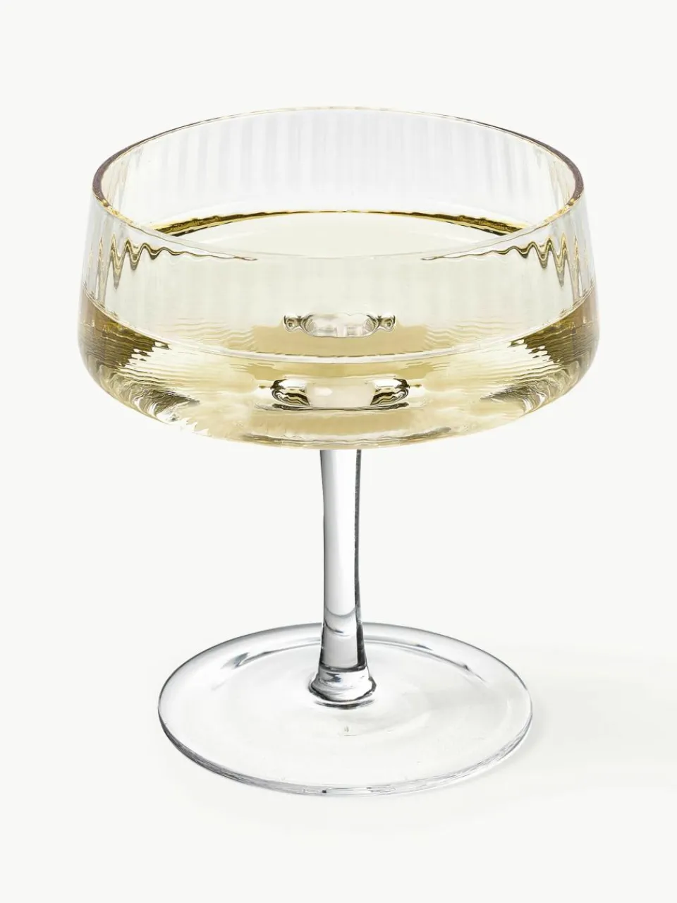 Handgemaakte champagneglazen Cami met groefstructuur, 4 stuks^Westwing Collection Sale