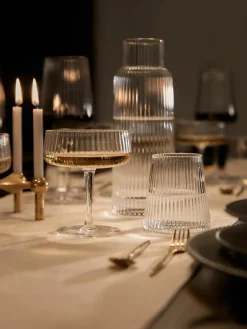 Handgemaakte champagneglazen Cami met groefstructuur, 4 stuks^Westwing Collection Sale