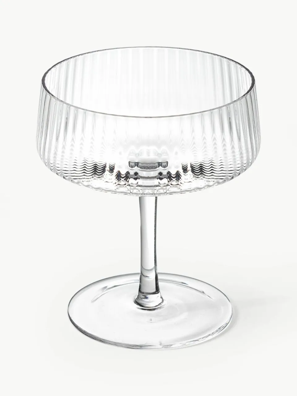 Handgemaakte champagneglazen Cami met groefstructuur, 4 stuks^Westwing Collection Sale