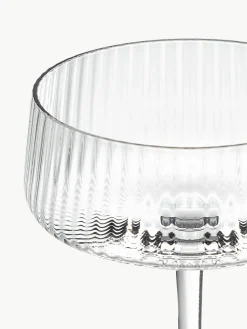 Handgemaakte champagneglazen Cami met groefstructuur, 4 stuks^Westwing Collection Sale