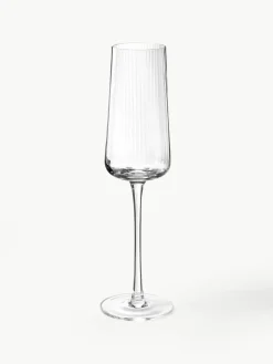 Handgemaakte champagneglazen Cami met groefstructuur, 4 stuks^Westwing Collection Clearance