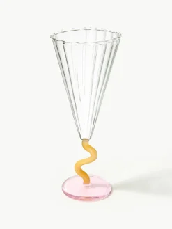 Handgemaakte champagneglazen Curve, 2 stuks^&k Amsterdam Hot